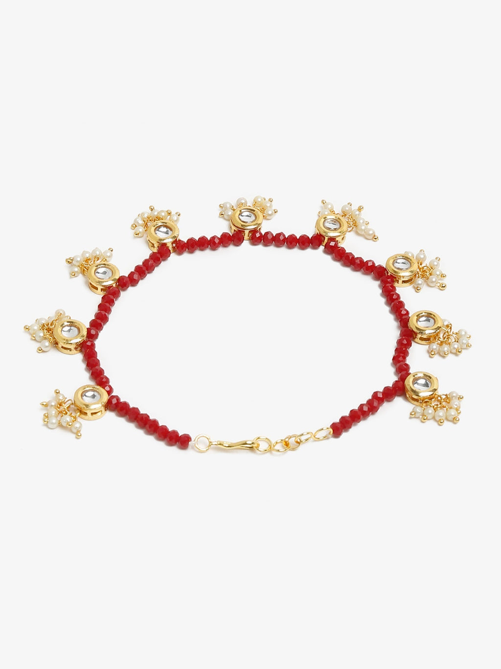 Women's Set Of 2 Red Anklets - Ruby Raang | Grab2Buy