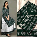 Vamika Green Rayon Gota Patti work Kurti With Skirt Suit | Grab2Buy