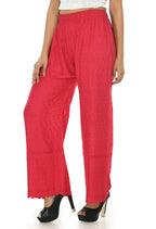 Mominos Fashion Moeza Reyon Cotton Magenta Color Chikan Work Palazzo | Grab2Buy
