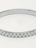 NVR Men's Set of 2 Rhodium-Plated Stainless Steel Kada Bracelet