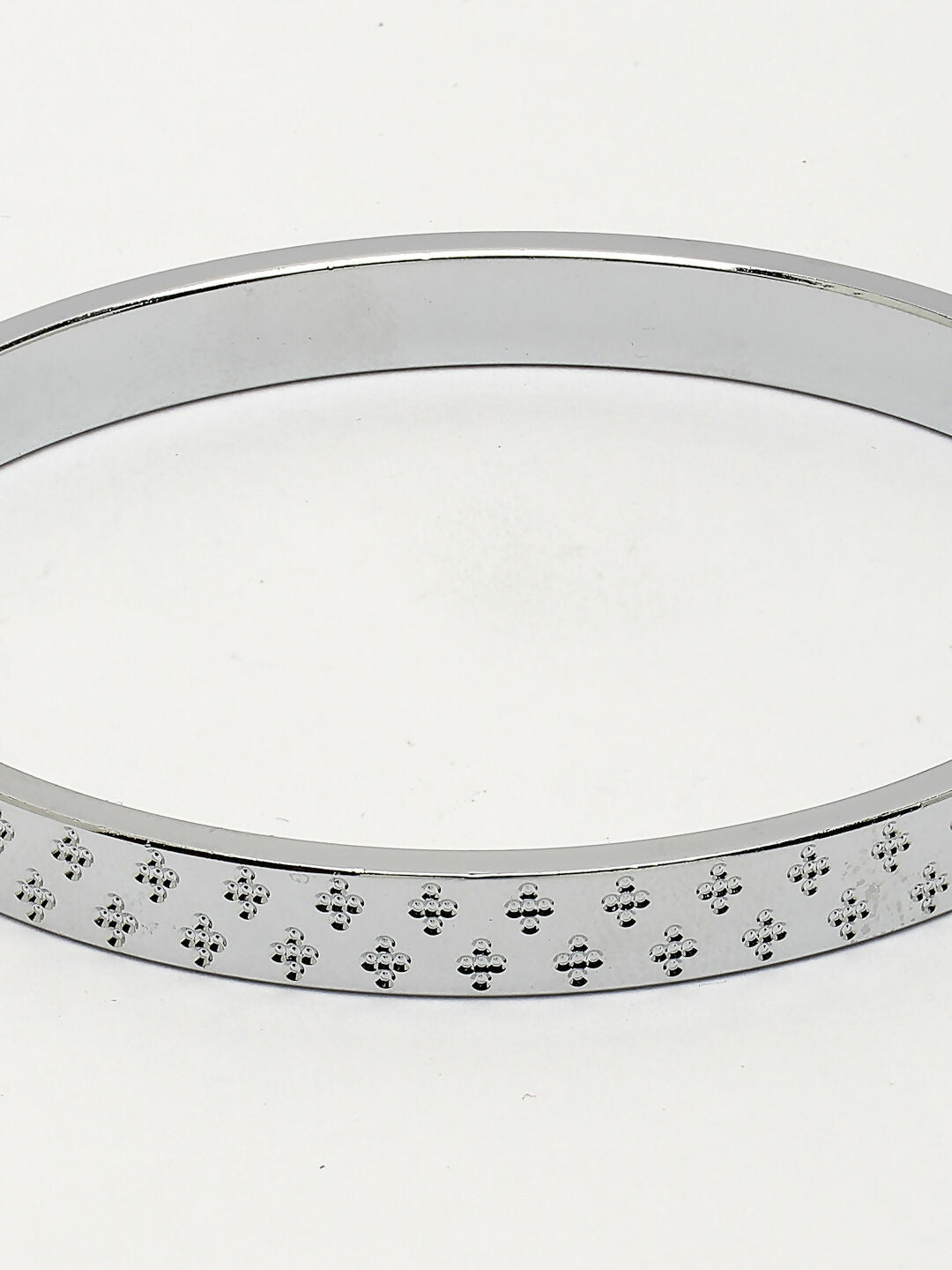 NVR Men's Set of 2 Rhodium-Plated Stainless Steel Kada Bracelet