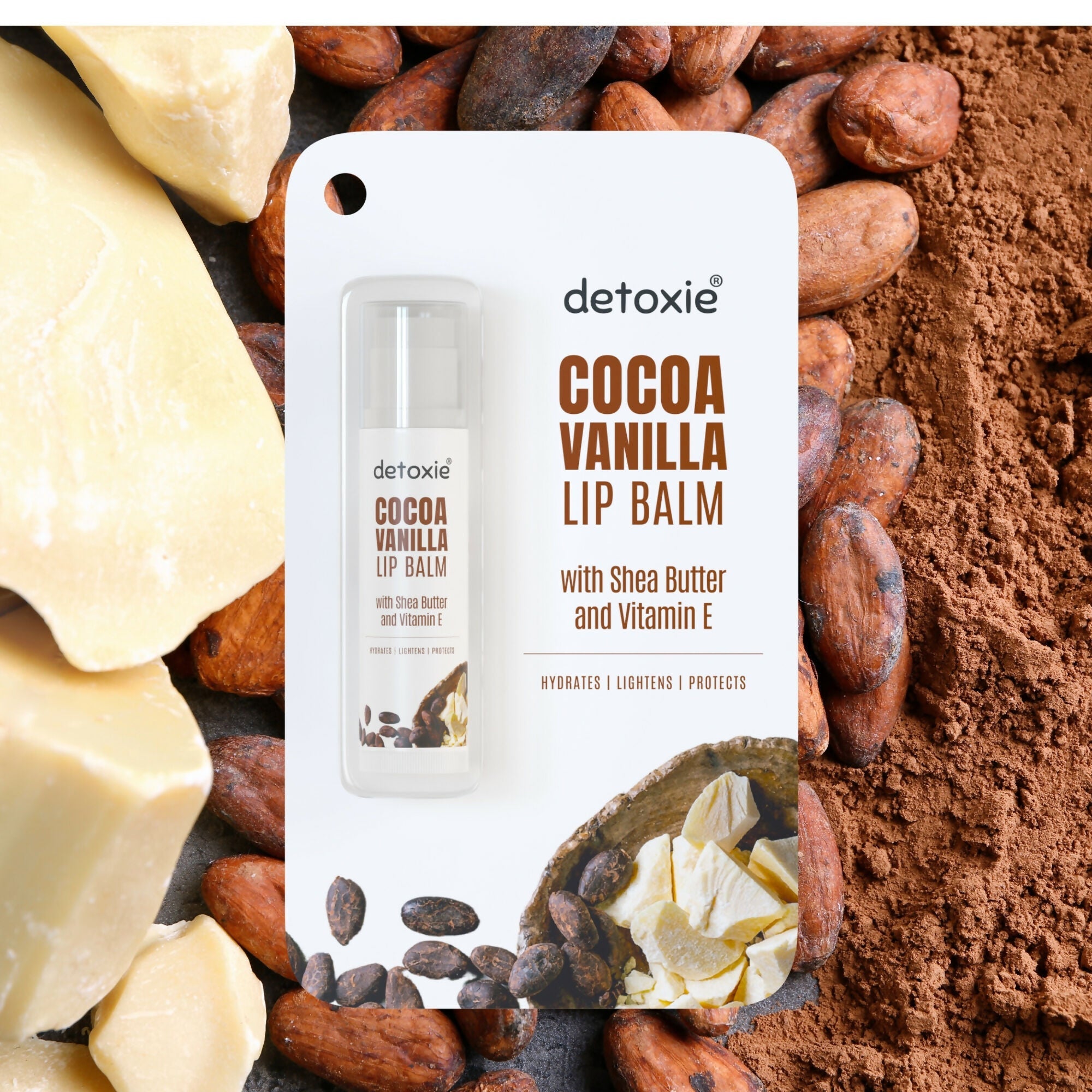 Detoxie Lip Balms Cocoa Vanilla With Vitamin E Shea Butter & Liquorice | Grab2Buy