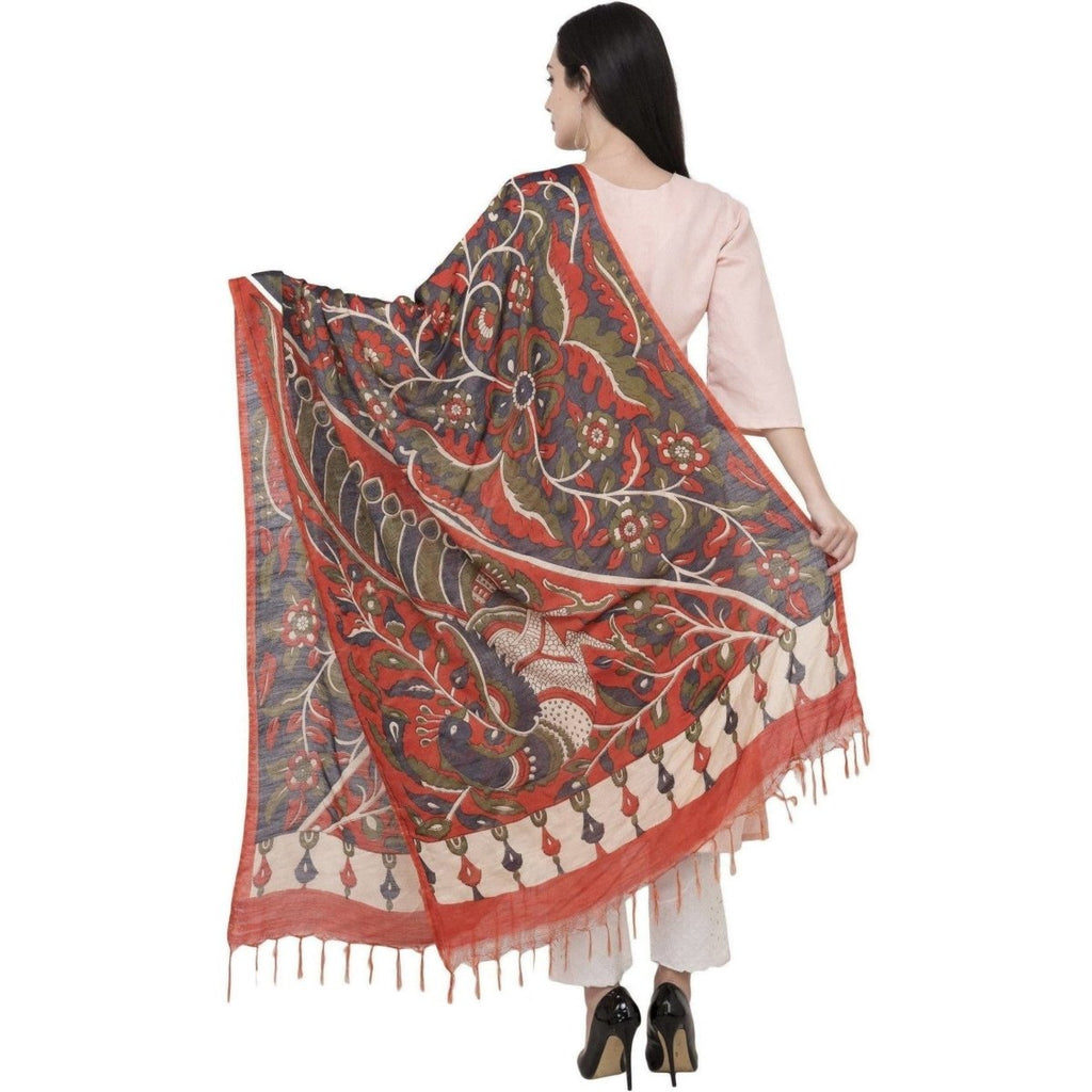 A R Silk Modal Kalamkari Print Dupatta | Grab2Buy
