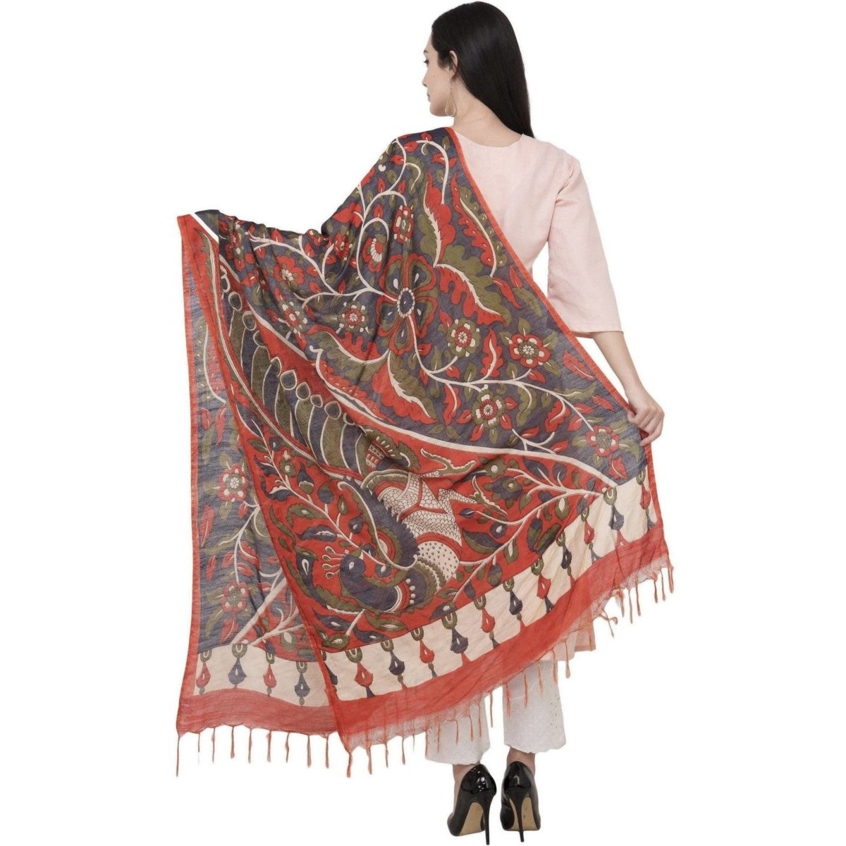 A R Silk Modal Kalamkari Print Dupatta | Grab2Buy