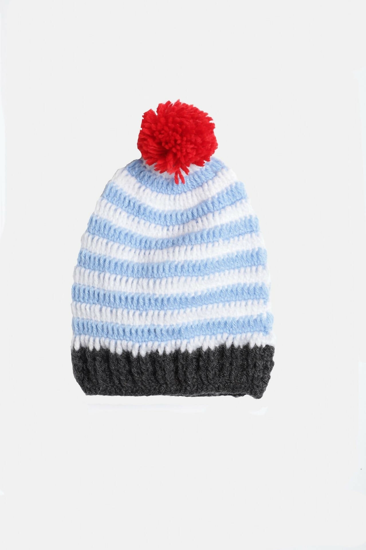Chutput Kids Woollen Hand Knitted Fish And Pom Pom Detail Cap - Multicolor | Grab2Buy
