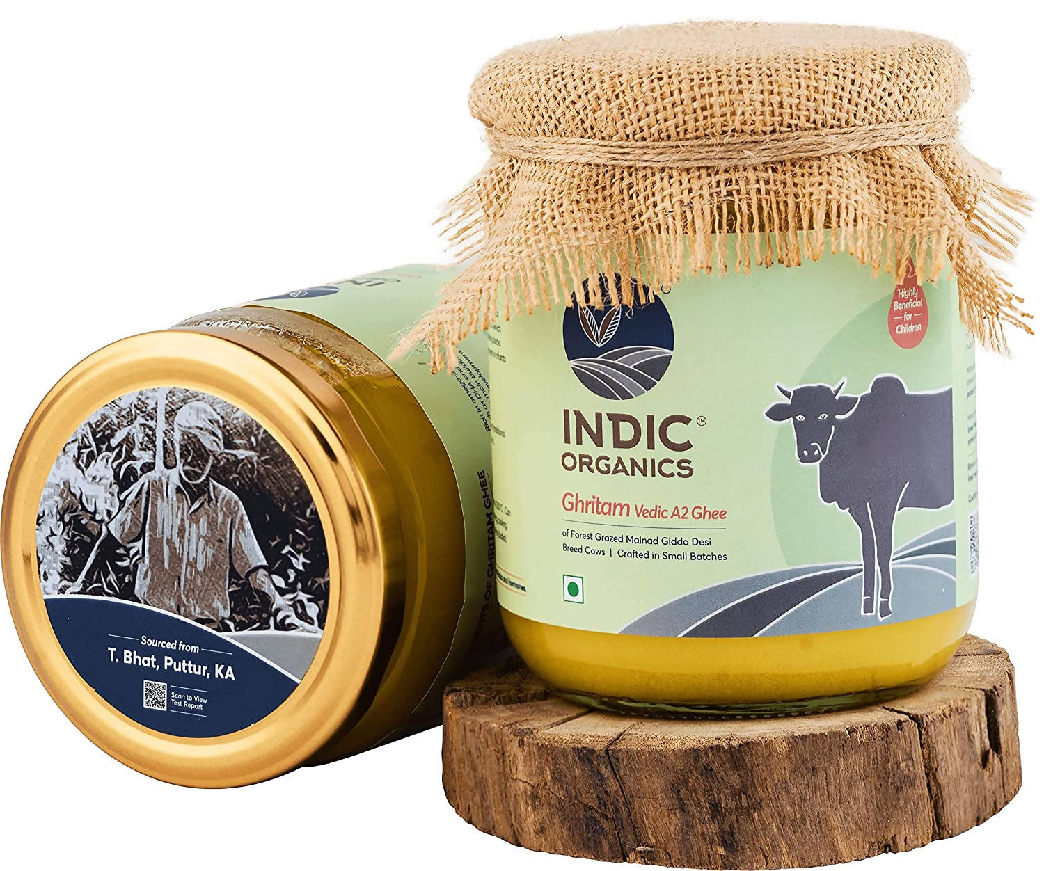 Indic Organics Forest Grazing Malnad Gidda Desi Cow's A2 Ghee | Pure Desi Cow Ghee | Cultured Premium Ghee | Swadesiicart