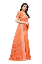 Vamika Orange Chanderi Designer Saree (DIYA ORANGE) | Grab2Buy