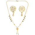 AanyaCentric Gold-Polished Short Mangalsutra Set with Earrings | Grab2Buy