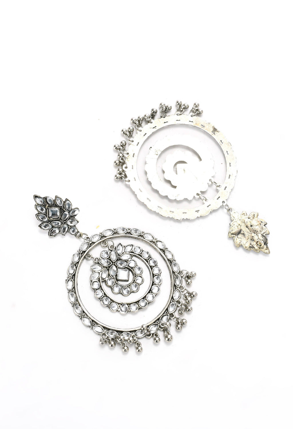 Mominos Fashion Johar Kamal Women's White Kundan Circles Earrings | Grab2Buy