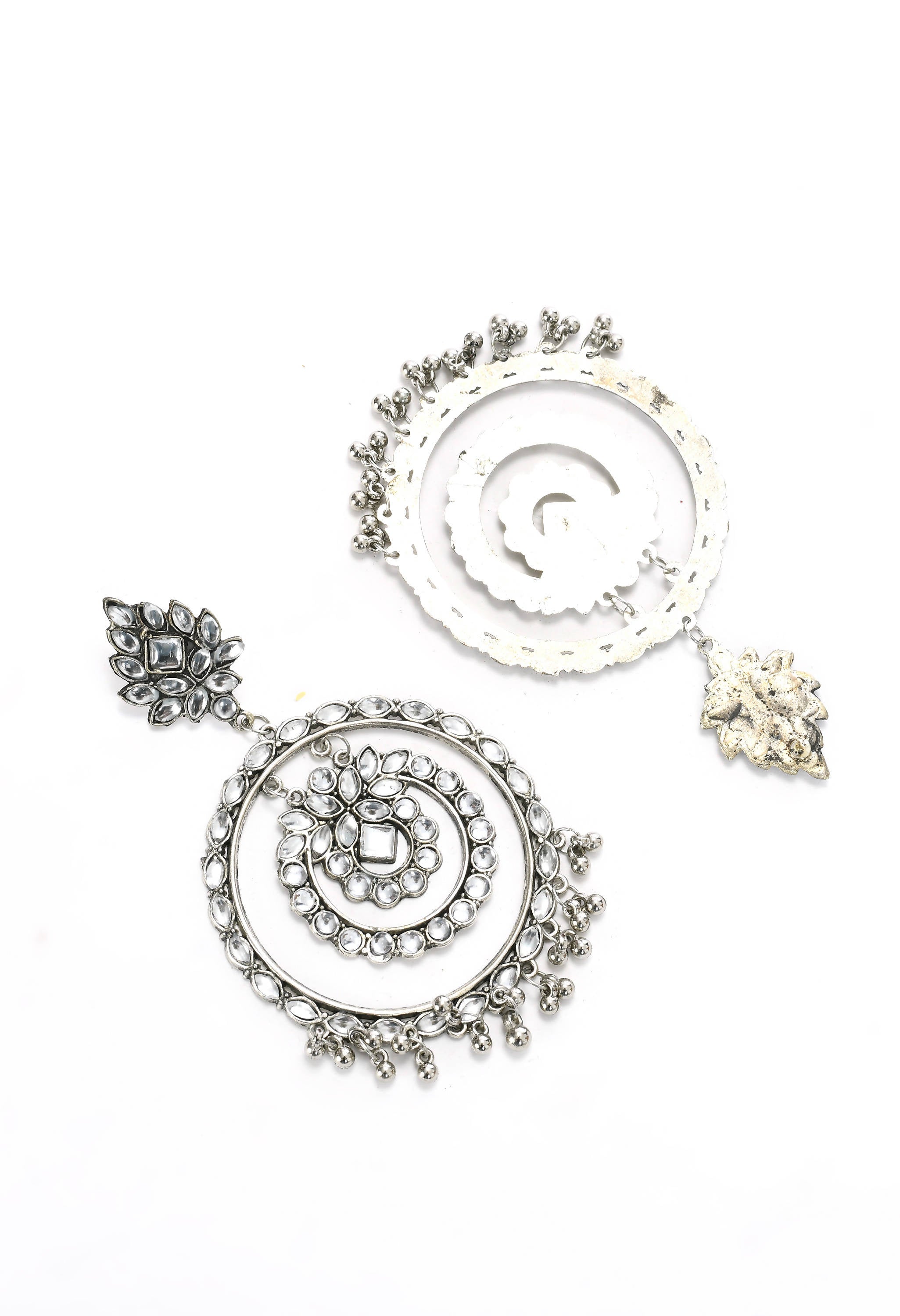 Mominos Fashion Johar Kamal Women's White Kundan Circles Earrings | Grab2Buy