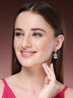 NVR Wome's Silver-Plated AD- Studded Jhumki Earrings | Grab2Buy