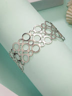 NVR Women's Silver-Plated Cuff Bracelet | Grab2Buy