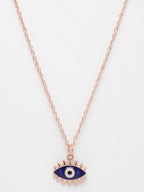 NVR Women's Rose Gold-Polished Chain With Evil Eye Pendant