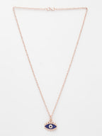 NVR Women's Rose Gold-Polished Chain With Evil Eye Pendant