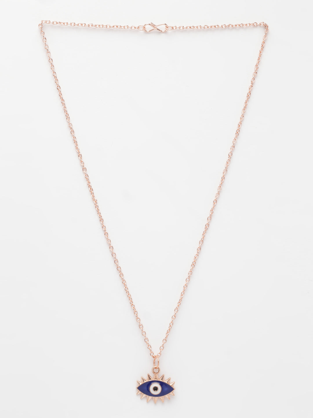 NVR Women's Rose Gold-Polished Chain With Evil Eye Pendant