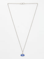 NVR Women's Silver-Plated Chain With Evil Eye Pendant
