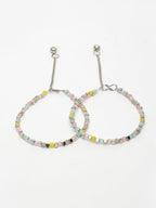NVR Women's Multi-Coloured Artificial Beads Anklet