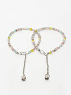 NVR Women's Multi-Coloured Artificial Beads Anklet