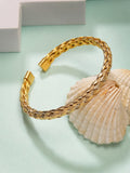 NVR Men's Gold-Polished Stainless Steel Cuff Bracelet | Grab2Buy