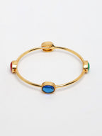 NVR Women's Set of 4 Gold-Polished Artificial Stone Studded Bangles | Grab2Buy