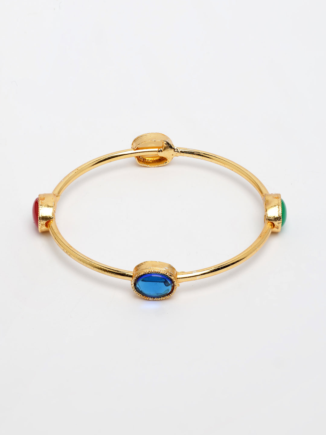 NVR Women's Set of 4 Gold-Polished Artificial Stone Studded Bangles | Grab2Buy