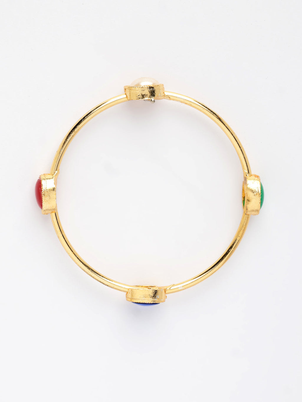 NVR Women's Set of 4 Gold-Polished Artificial Stone Studded Bangles | Grab2Buy