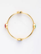 NVR Women's Set of 4 Gold-Polished Artificial Stone Studded Bangles | Grab2Buy