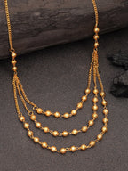 NVR Women's Gold-Polished Artificial Beads Layered Chain | Grab2Buy