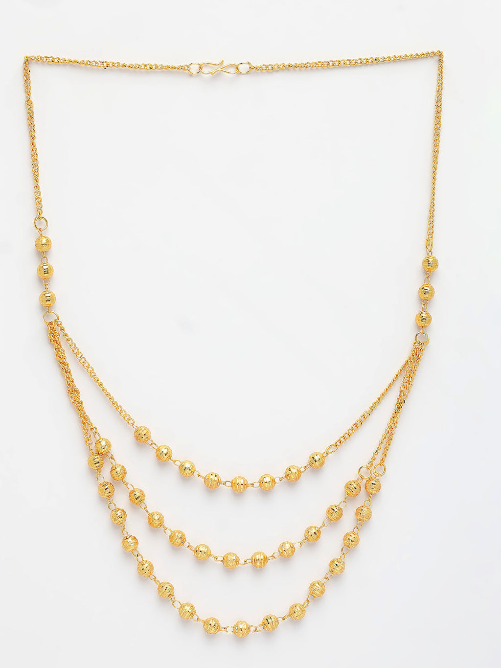 NVR Women's Gold-Polished Artificial Beads Layered Chain | Grab2Buy
