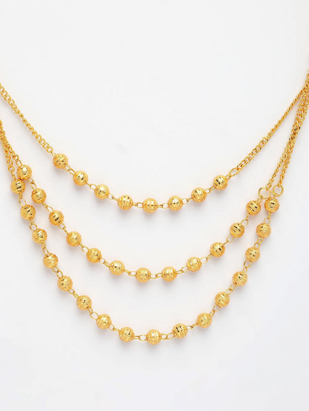 NVR Women's Gold-Polished Artificial Beads Layered Chain | Grab2Buy
