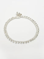 NVR Women's Set of 2 Silver-Plated Artificial Stone Studded Anklets | Grab2Buy