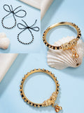 NVR Kids Pair of 2 Rhodium-Plated Artificial Beads Nazariya Kada Bracelet | Grab2Buy