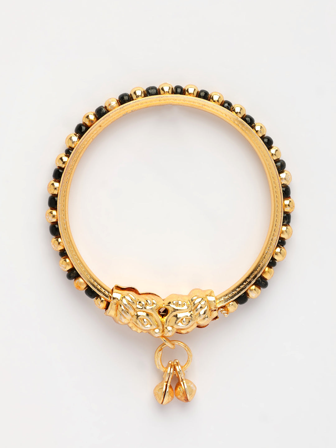 NVR Kids Pair of 2 Rhodium-Plated Artificial Beads Nazariya Kada Bracelet | Grab2Buy