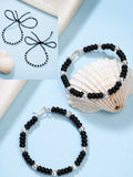 NVR Kids Pair of 2 Rhodium-Plated Artificial Beads Nazariya Link Bracelet | Grab2Buy