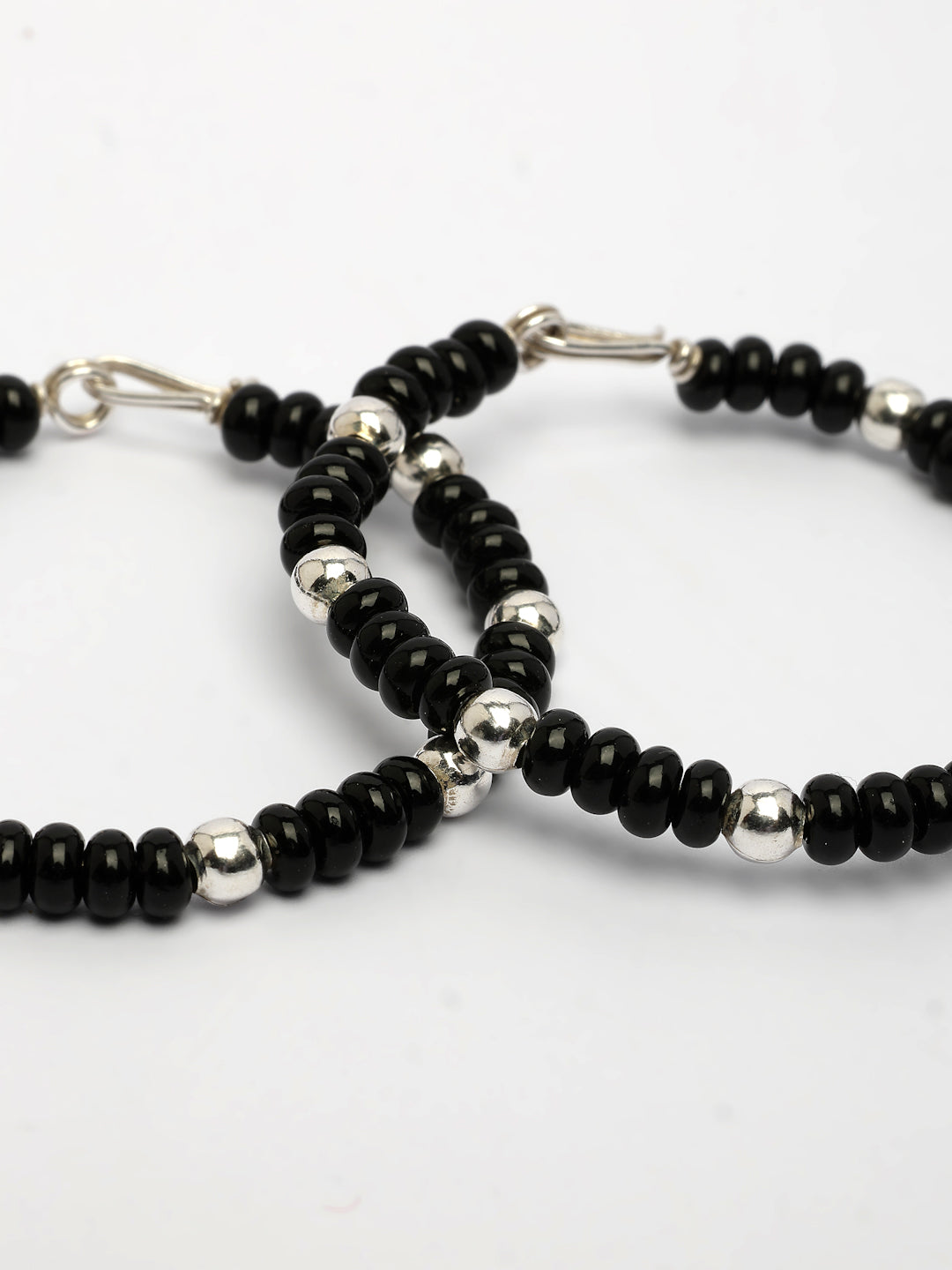 NVR Kids Pair of 2 Rhodium-Plated Artificial Beads Nazariya Link Bracelet | Grab2Buy