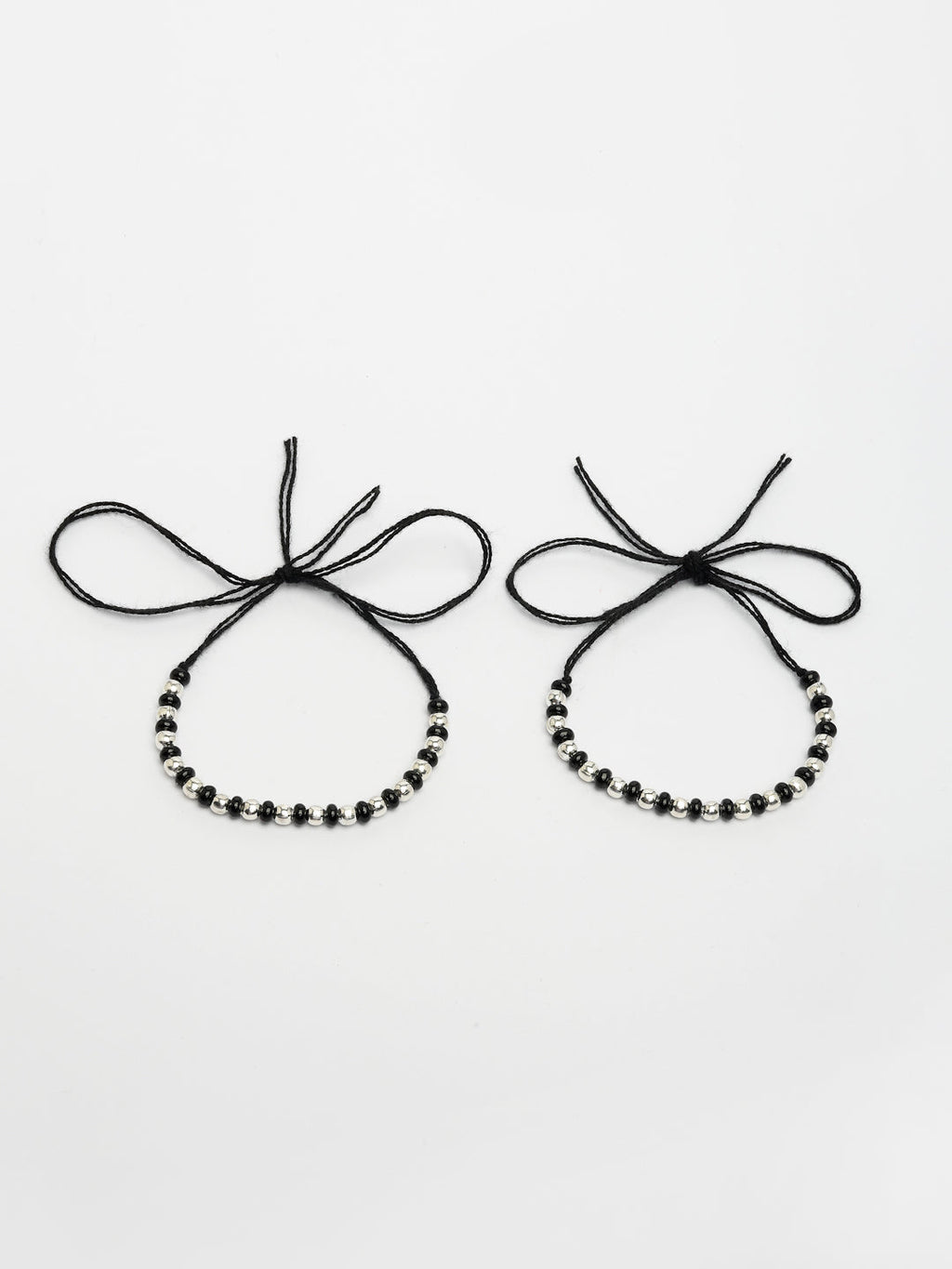 NVR Kids Pair of 2 Rhodium-Plated Artificial Beads Nazariya Link Bracelet | Grab2Buy