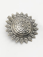 NVR Women Silver Plated Oxidized Circular Shape Stud Earrings | Grab2Buy