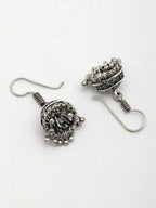 NVR Women Silver Plated Oxidized Traditional Jhumka Earrings | Grab2Buy