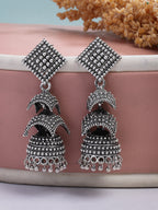 NVR Women's Traditional Oxidized Silver Plated Jhumka Earrings | Grab2Buy
