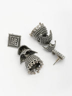 NVR Women's Traditional Oxidized Silver Plated Jhumka Earrings | Grab2Buy