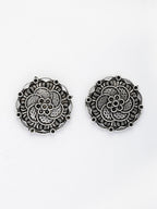 NVR Women's Set of 3 Silver Plated Oxidized Fashion Traditional Earrings | Grab2Buy