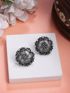 NVR Women's Set of 3 Silver Plated Oxidized Fashion Traditional Earrings | Grab2Buy