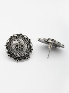 NVR Women's Set of 3 Silver Plated Oxidized Fashion Traditional Earrings | Grab2Buy