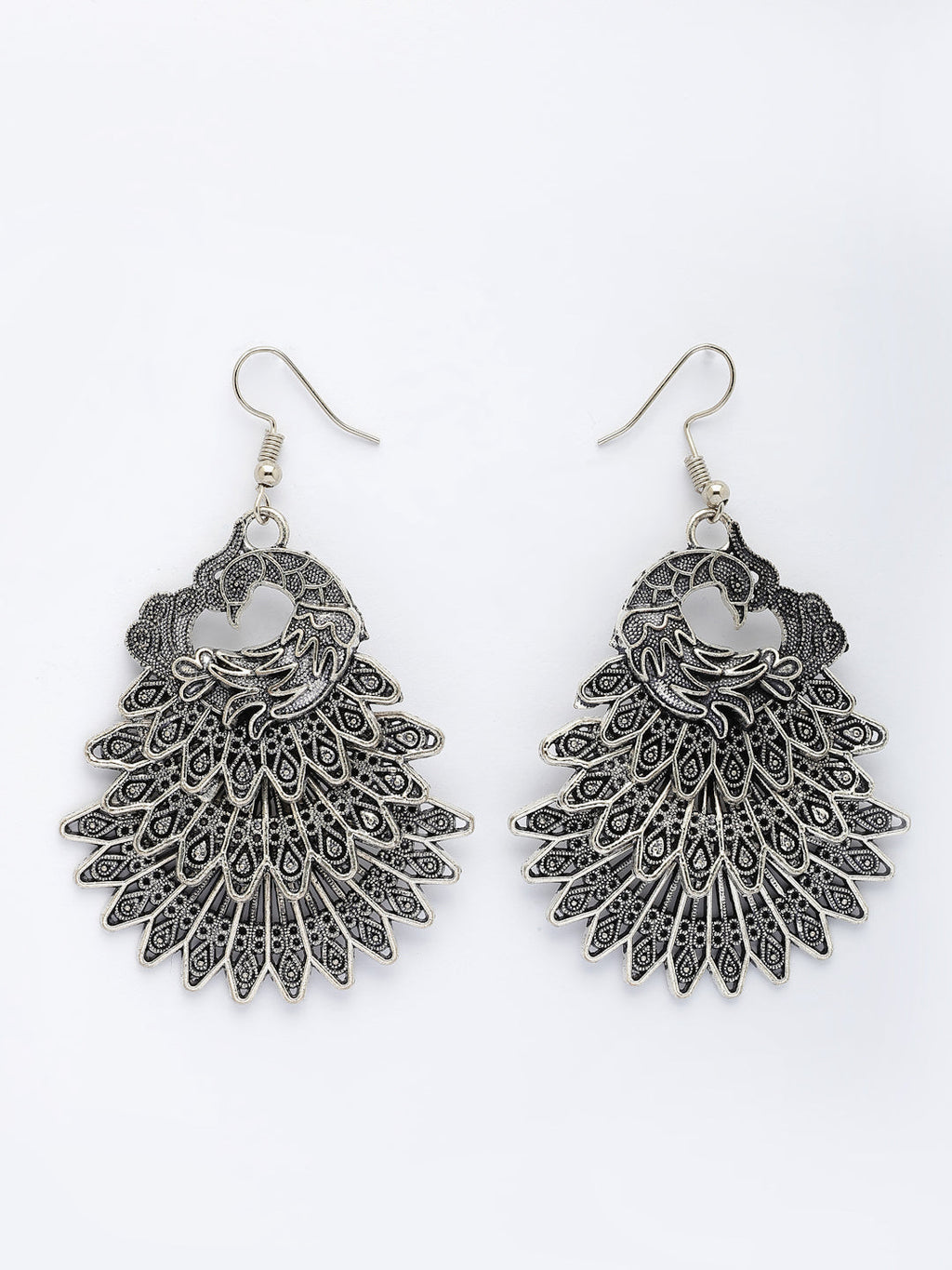 NVR Women's Set of 3 Silver Plated Oxidized Fashion Traditional Earrings | Grab2Buy