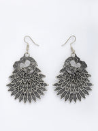NVR Women's Set of 3 Silver Plated Oxidized Fashion Traditional Earrings | Grab2Buy