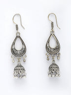 NVR Women's Set of 3 Silver Plated Oxidized Fashion Traditional Earrings | Grab2Buy