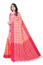 Vamika Peach Cotton Silk Weaving Saree (Goggle Peach) | Grab2Buy
