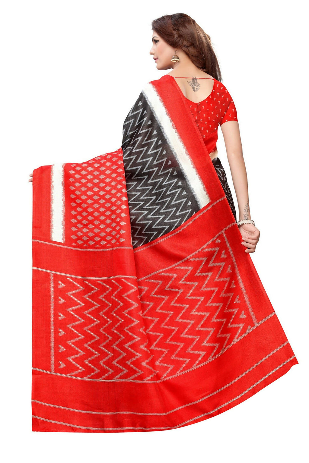 Vamika Red Kalamkari With Jhalar Khadi Silk Saree In Latest Fashion | Grab2Buy