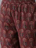 Yufta Women Maroon Floral Printed Regular Kurta with Palazzo & With Dupatta | Grab2Buy