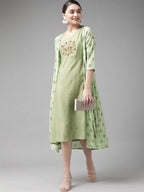 Yufta Silk Green Regular Dress Single | Grab2Buy